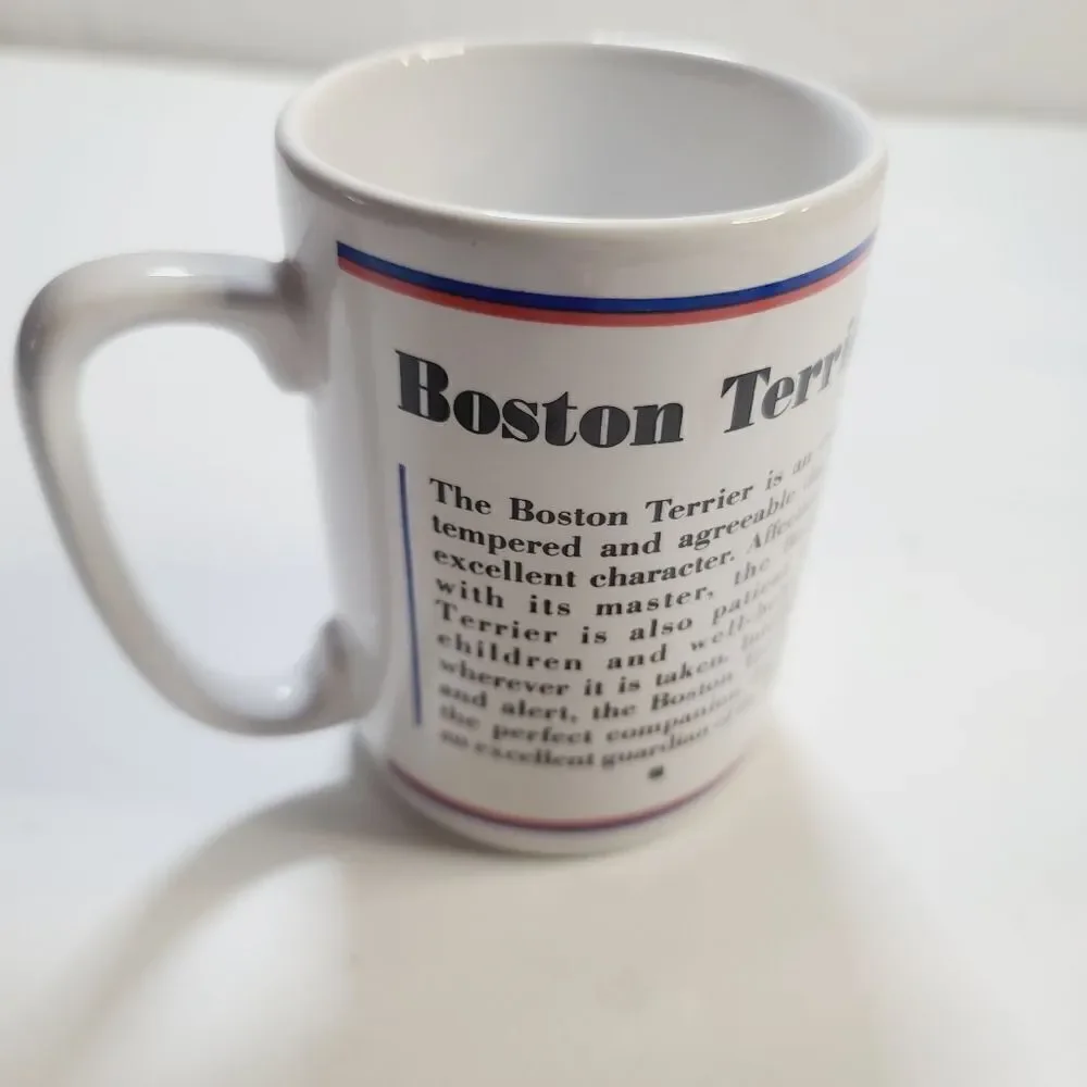 Vintage 80s R. Masthead Boston Terrier Dog Coffee Mug
